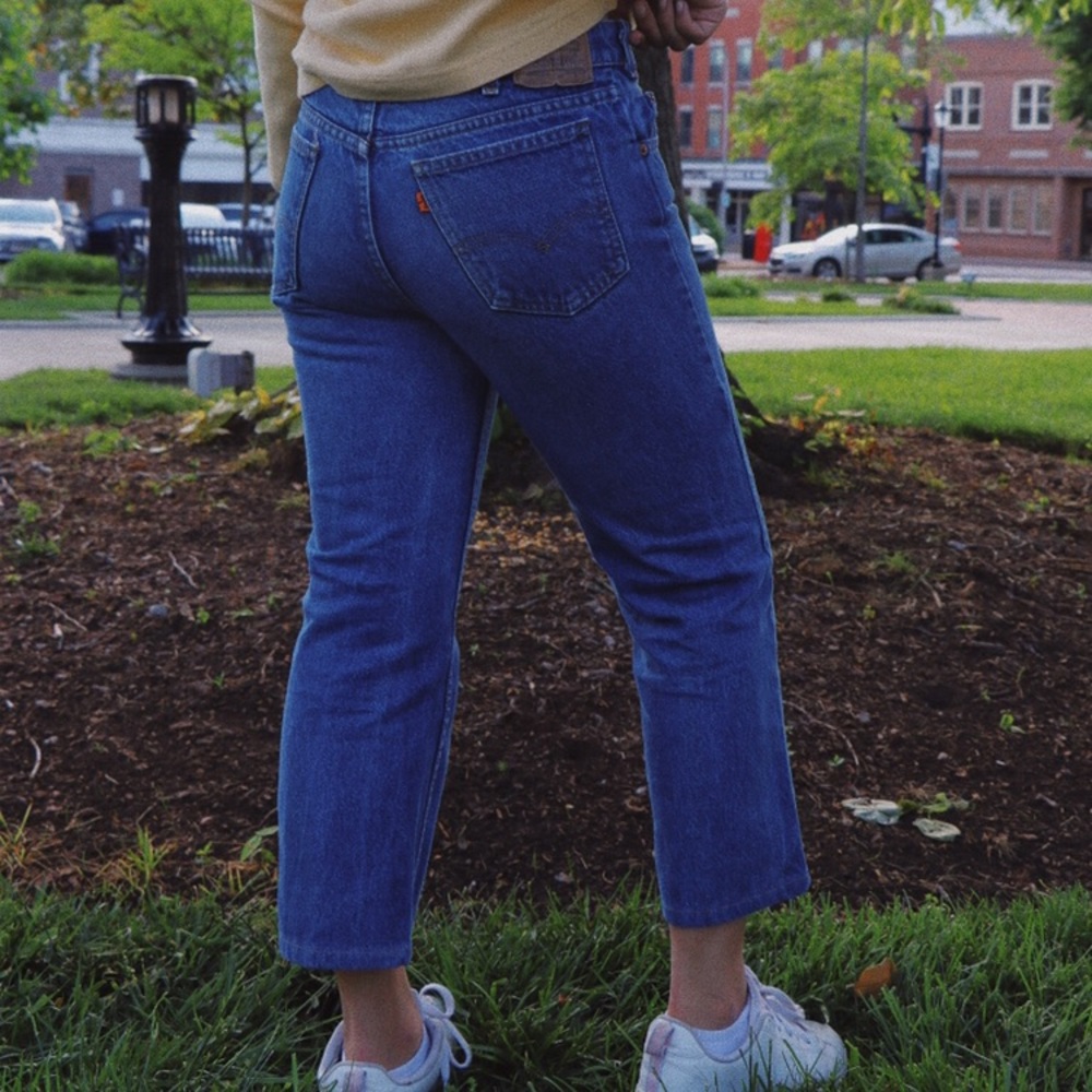 Vintage Orange tab levis jeans size 29” approx.